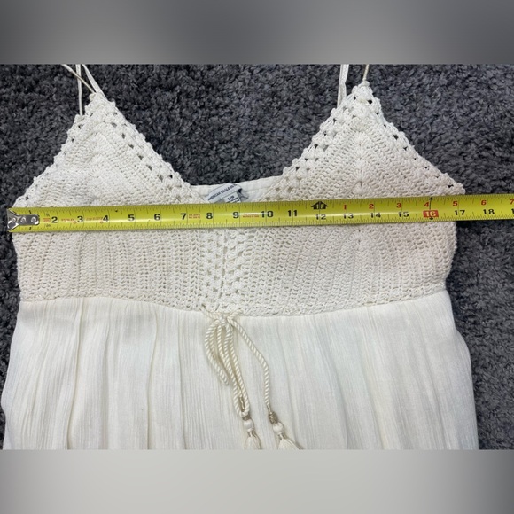American Eagle Outfitters boho crochet tassels maxi dress women’s size L - Picture 17 of 17
